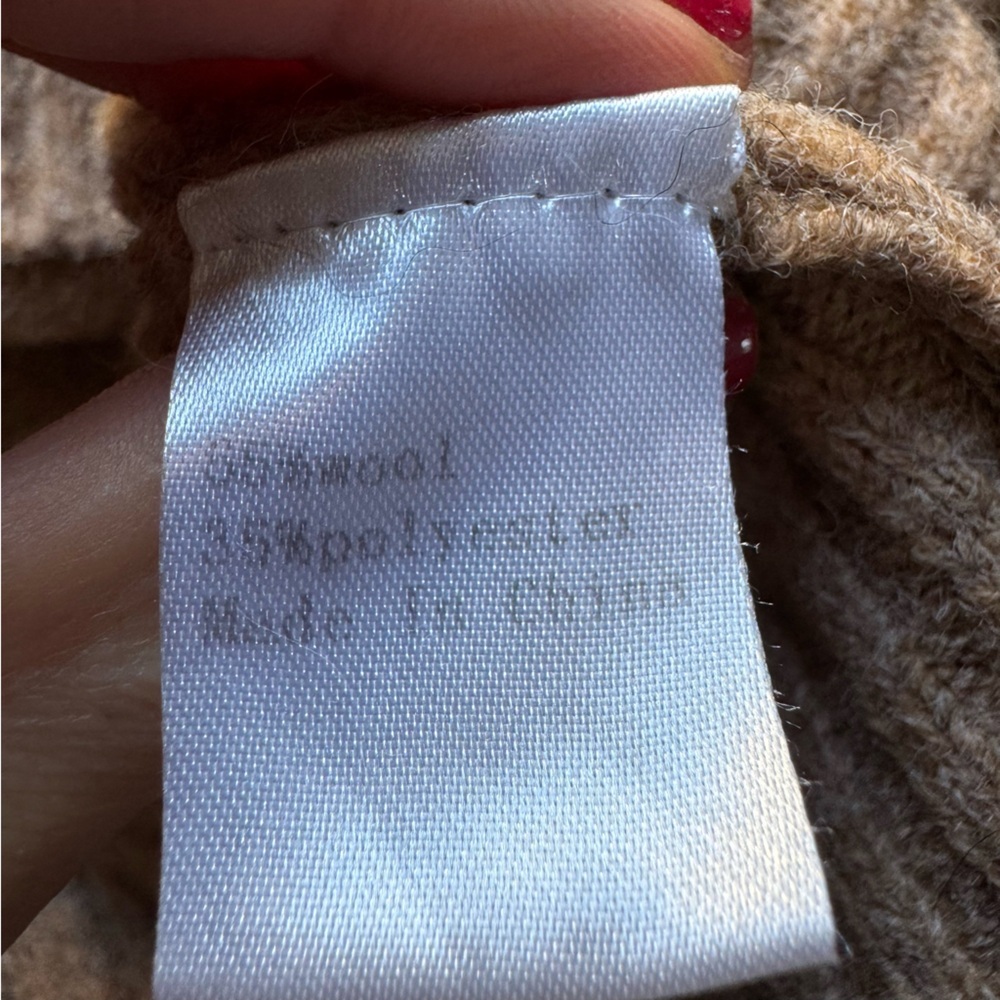 Petal & Pup sweater tan brown wool blend oversized crop boxy fit medium large - Picture 3 of 6